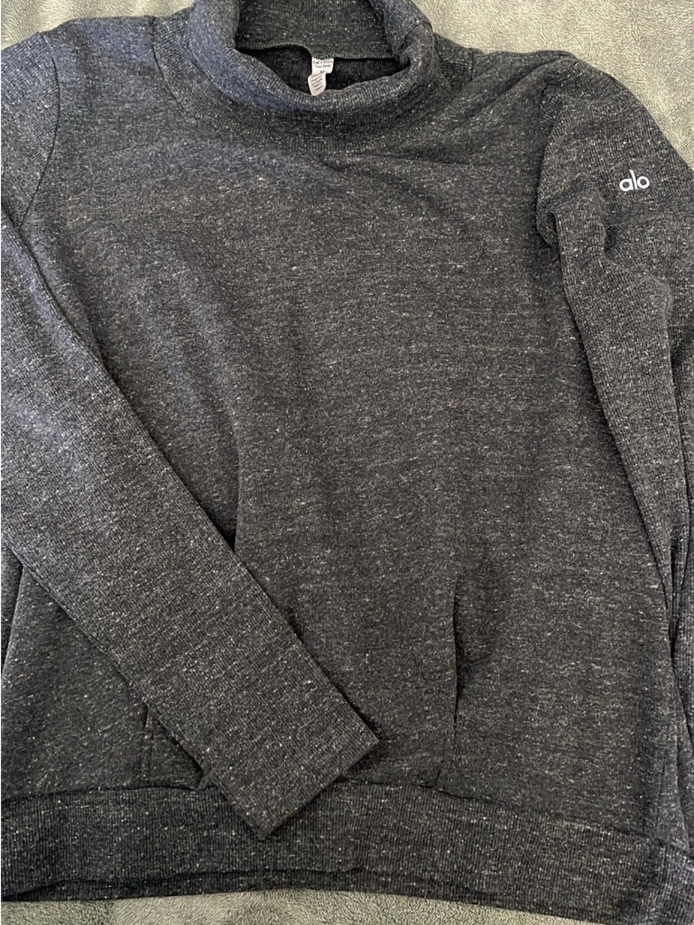 ALO Yoga woman  Dark Heather Gray Turtleneck Sweater
